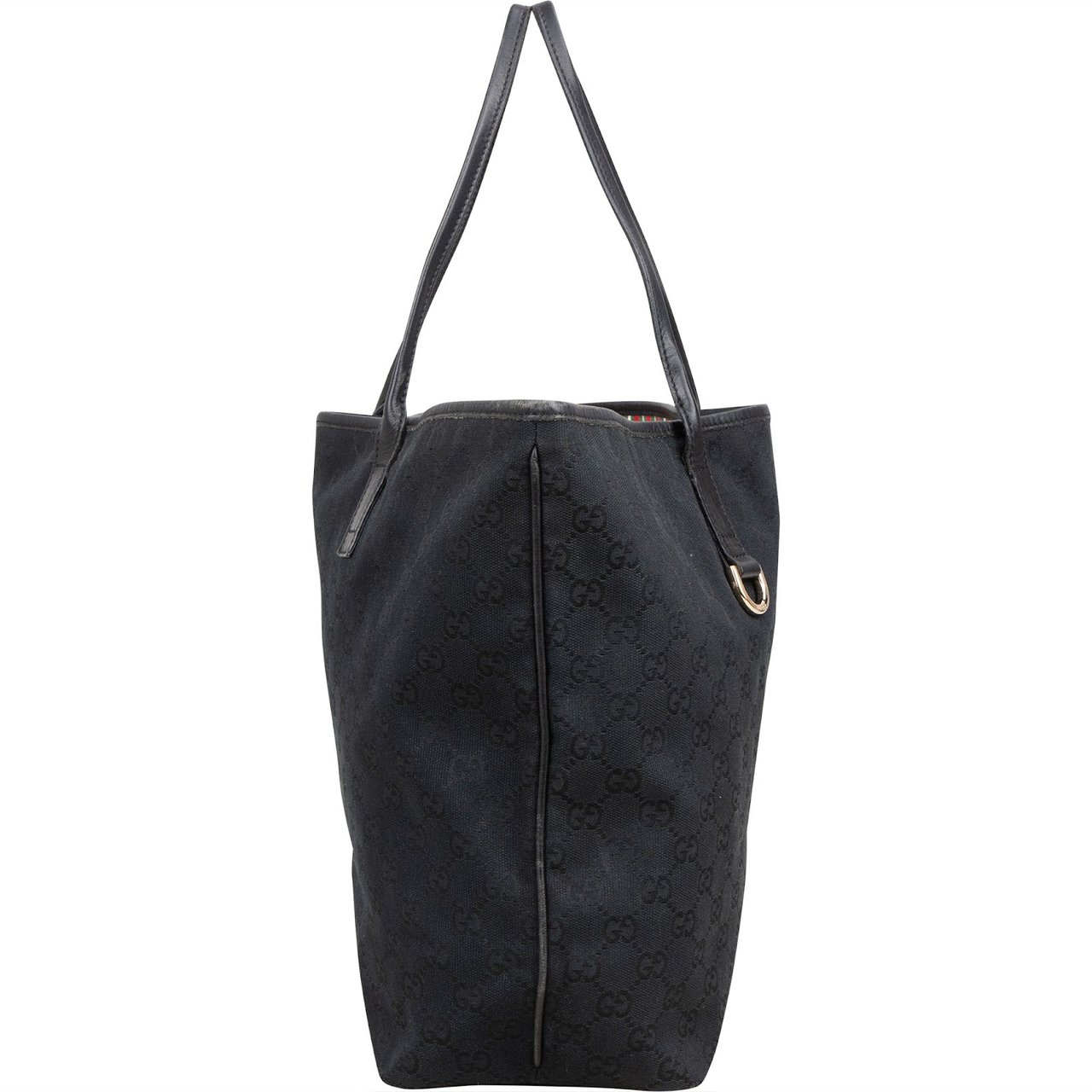 Gucci Gucci Monogram GG Canvas Abbey D-Ring Shoulder Bag Zwart