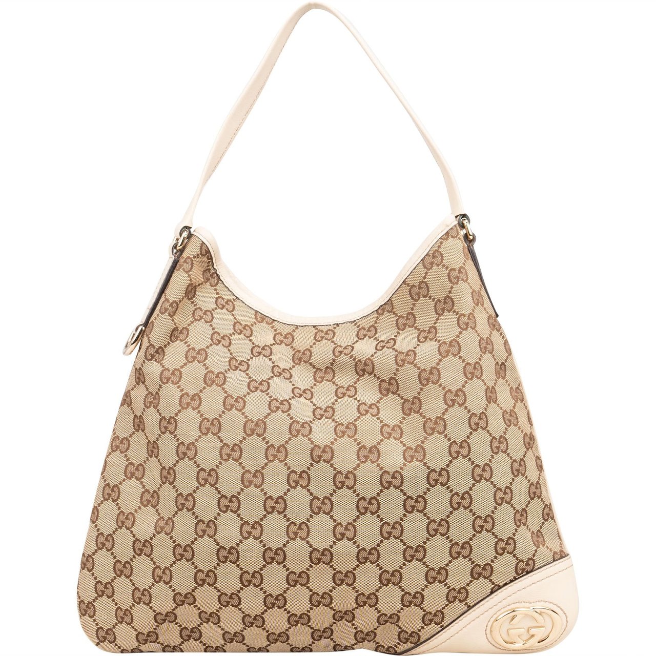 Gucci Gucci Monogram GG Canvas Interlocking G Hobo Shoulder Bag Beige