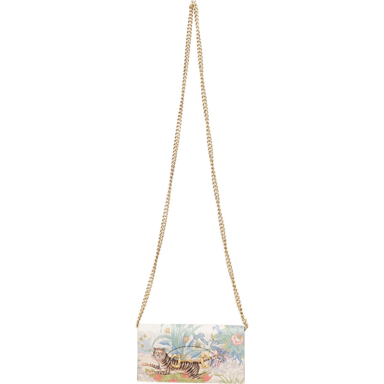 Gucci Tiger Print Horsebit 1955 Chain Wallet on Chain Crossbody Bag Divers
