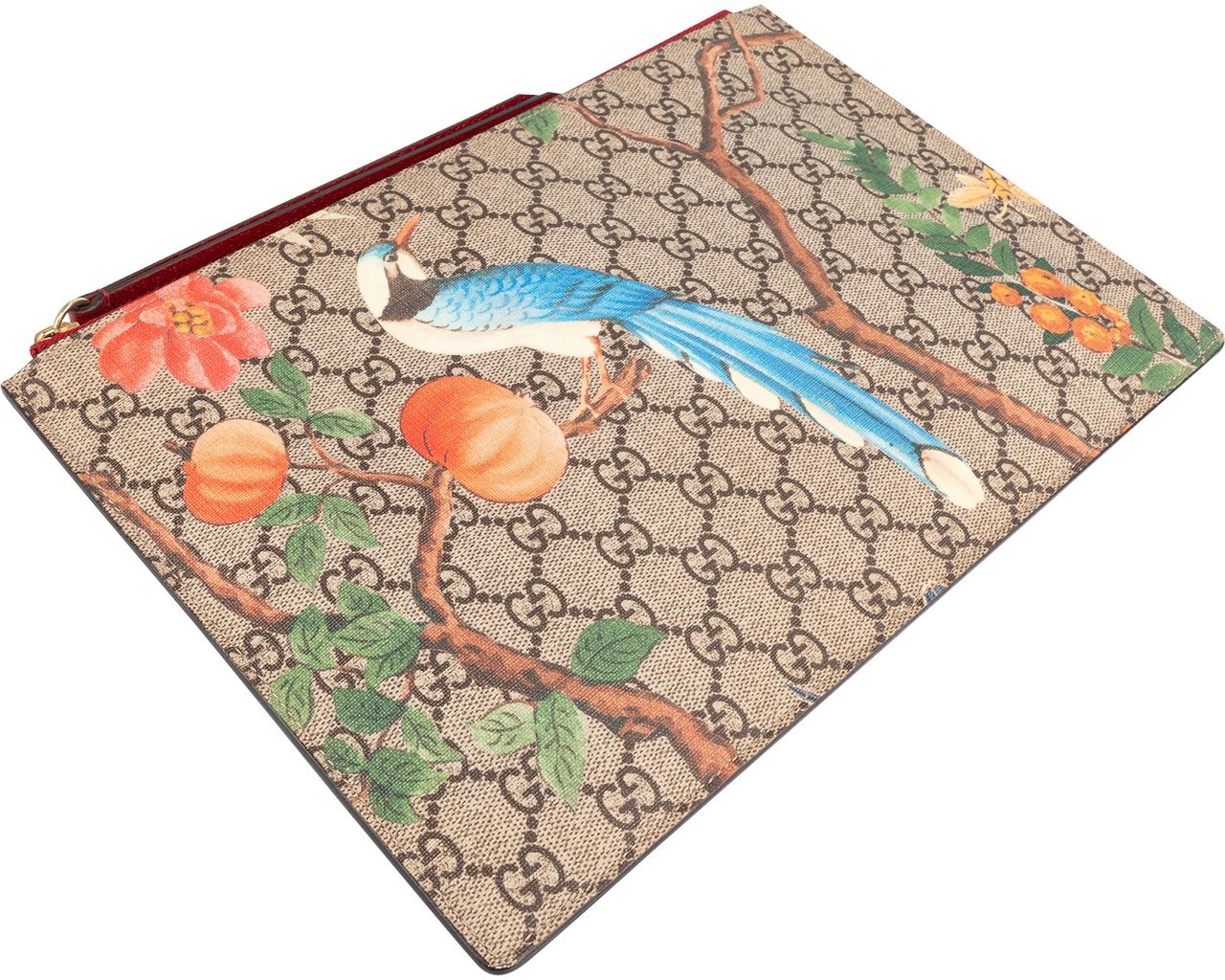 Gucci Monogram GG Supreme Floral Bird Tian Clutch Divers
