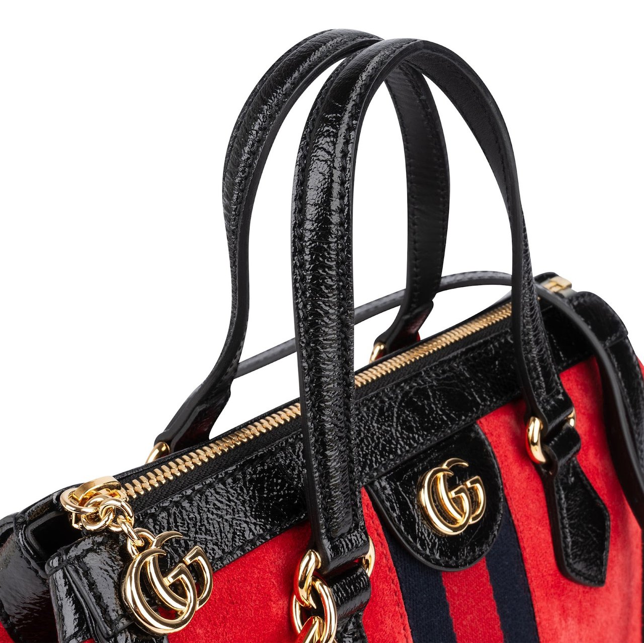 Gucci Patent Leather Suede Ophidia Small Handbag Divers