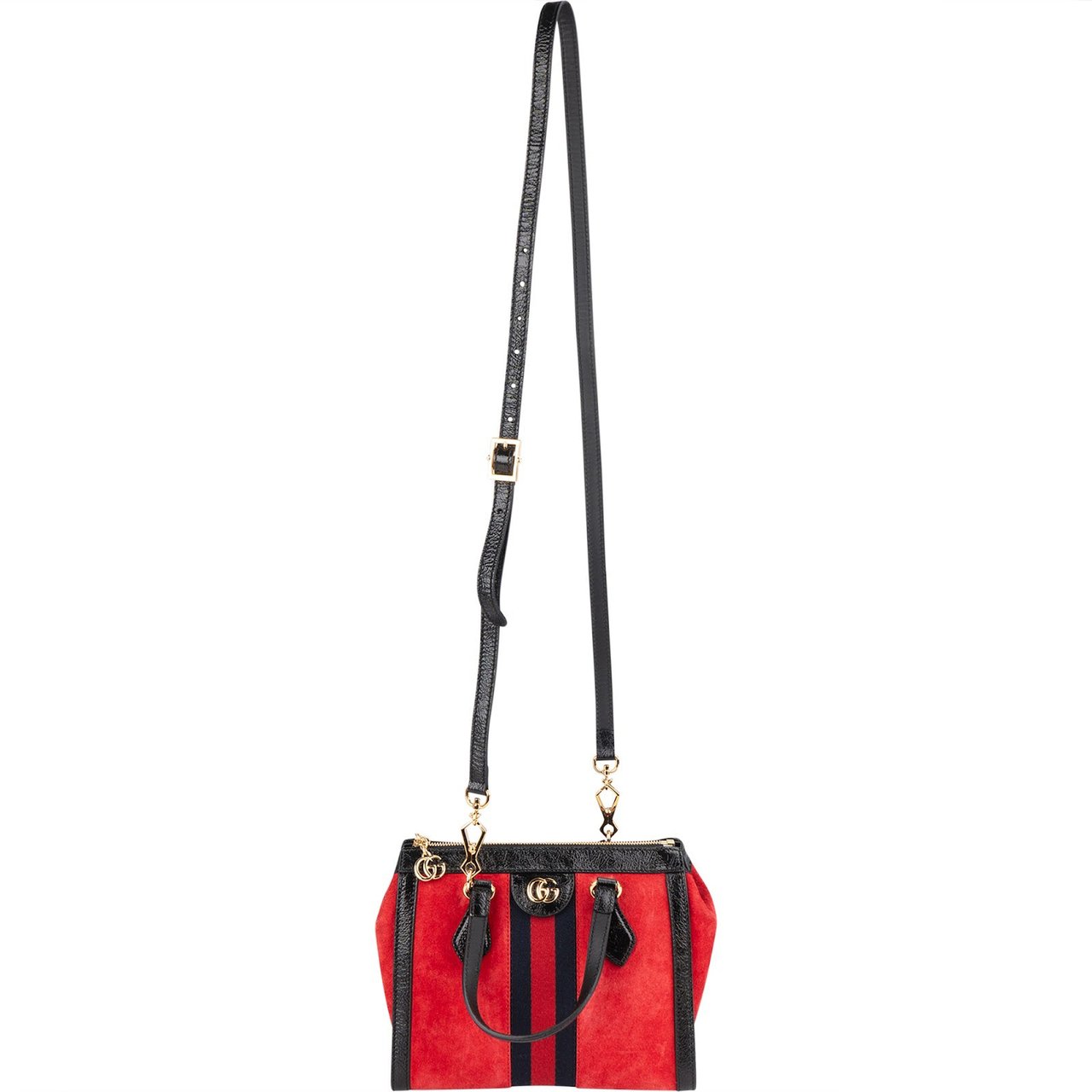 Gucci Patent Leather Suede Ophidia Small Handbag Divers