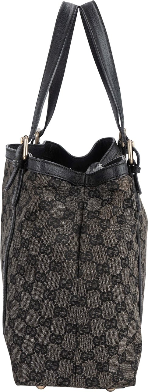 Gucci Gucci Monogram GG Buckle Tote Shoulder Bag Zwart