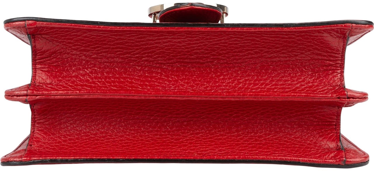 Gucci Gucci Grained Leather Interlocking G Crossbody Bag Rood