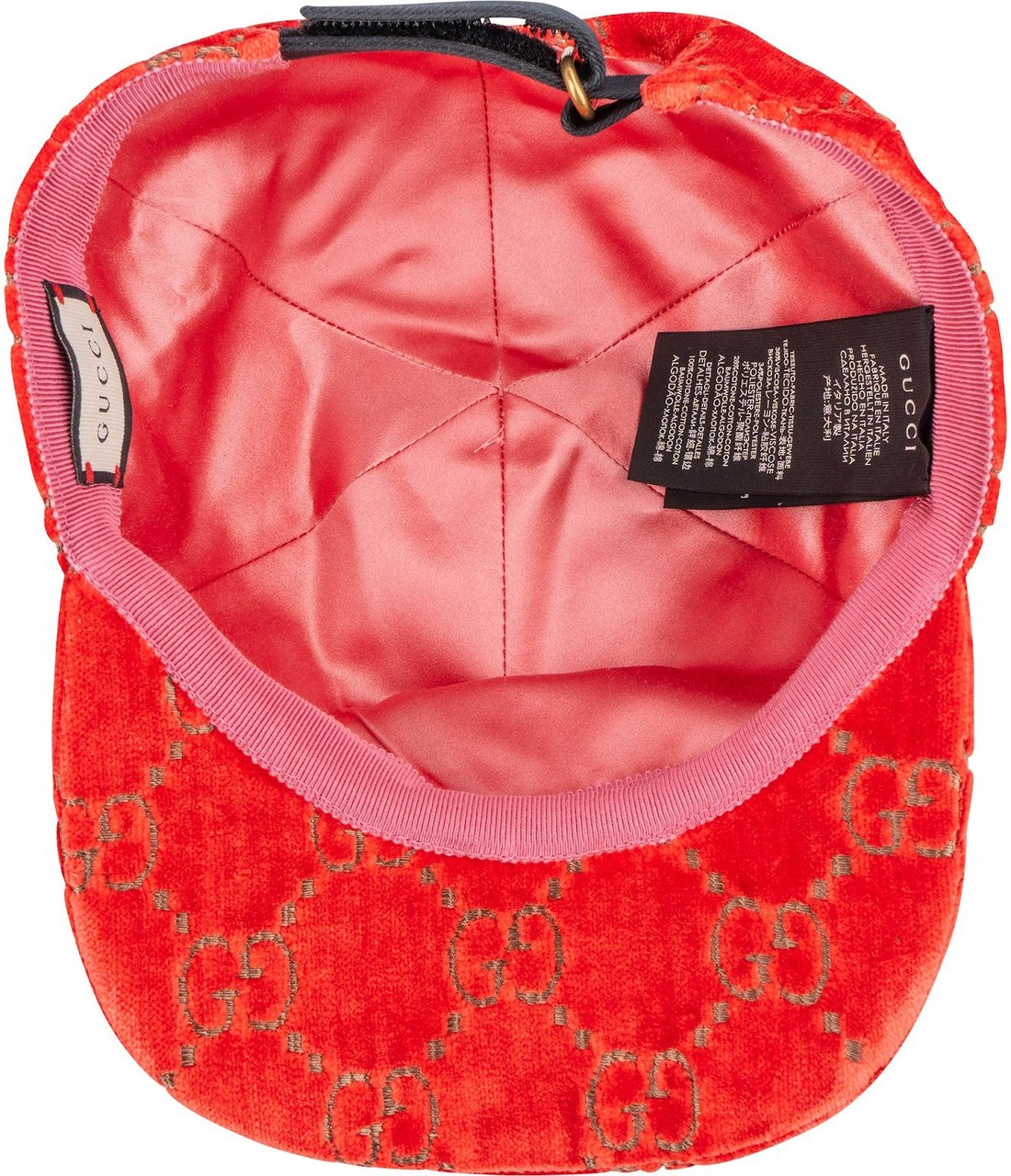 Gucci Red Samt GG Velvet Baseball Cap (S) Rood