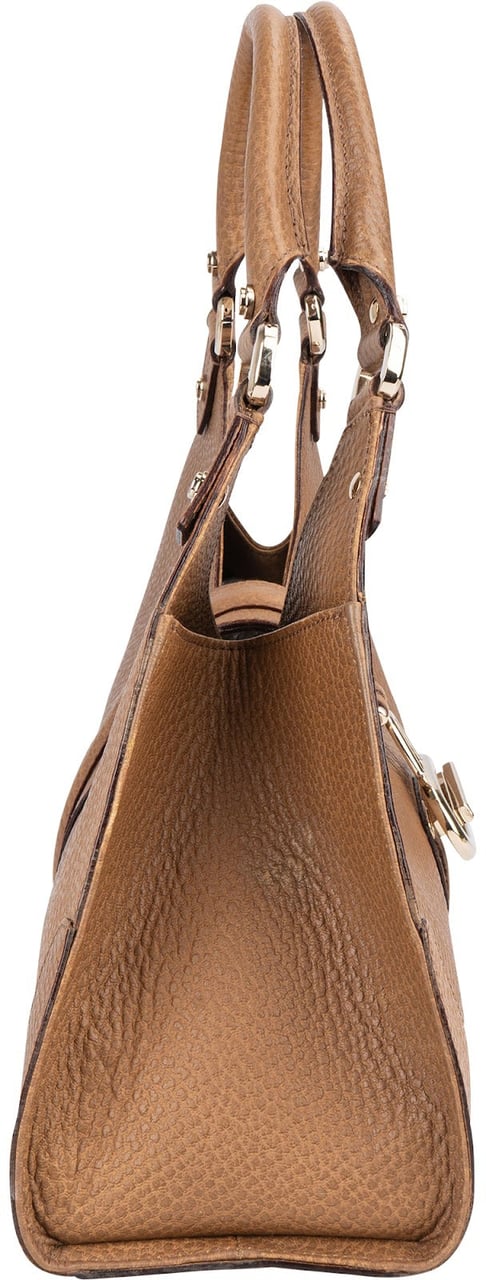 Gucci Gucci Pebbled Leather Jackie Shoulder Bag Bruin