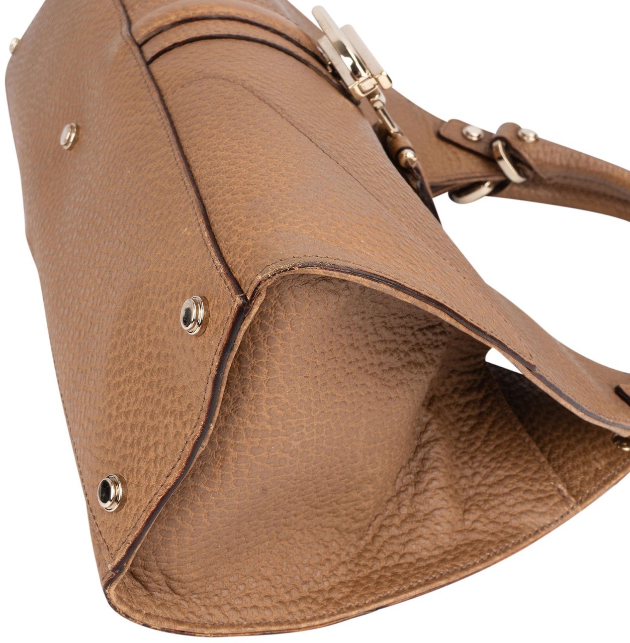 Gucci Gucci Pebbled Leather Jackie Shoulder Bag Bruin