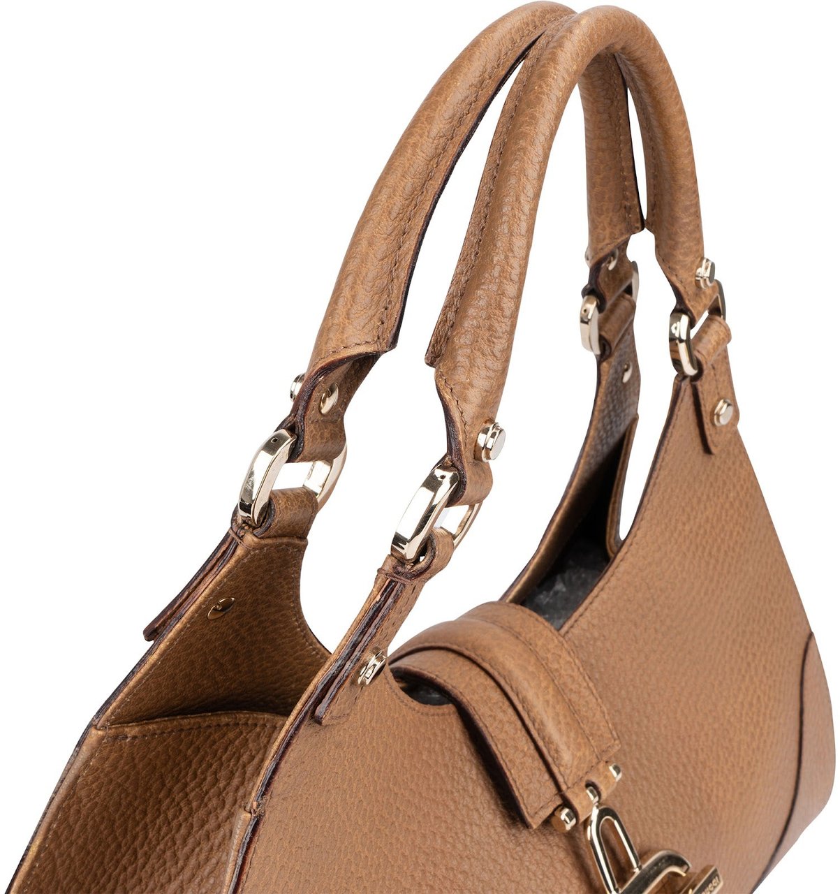 Gucci Gucci Pebbled Leather Jackie Shoulder Bag Bruin