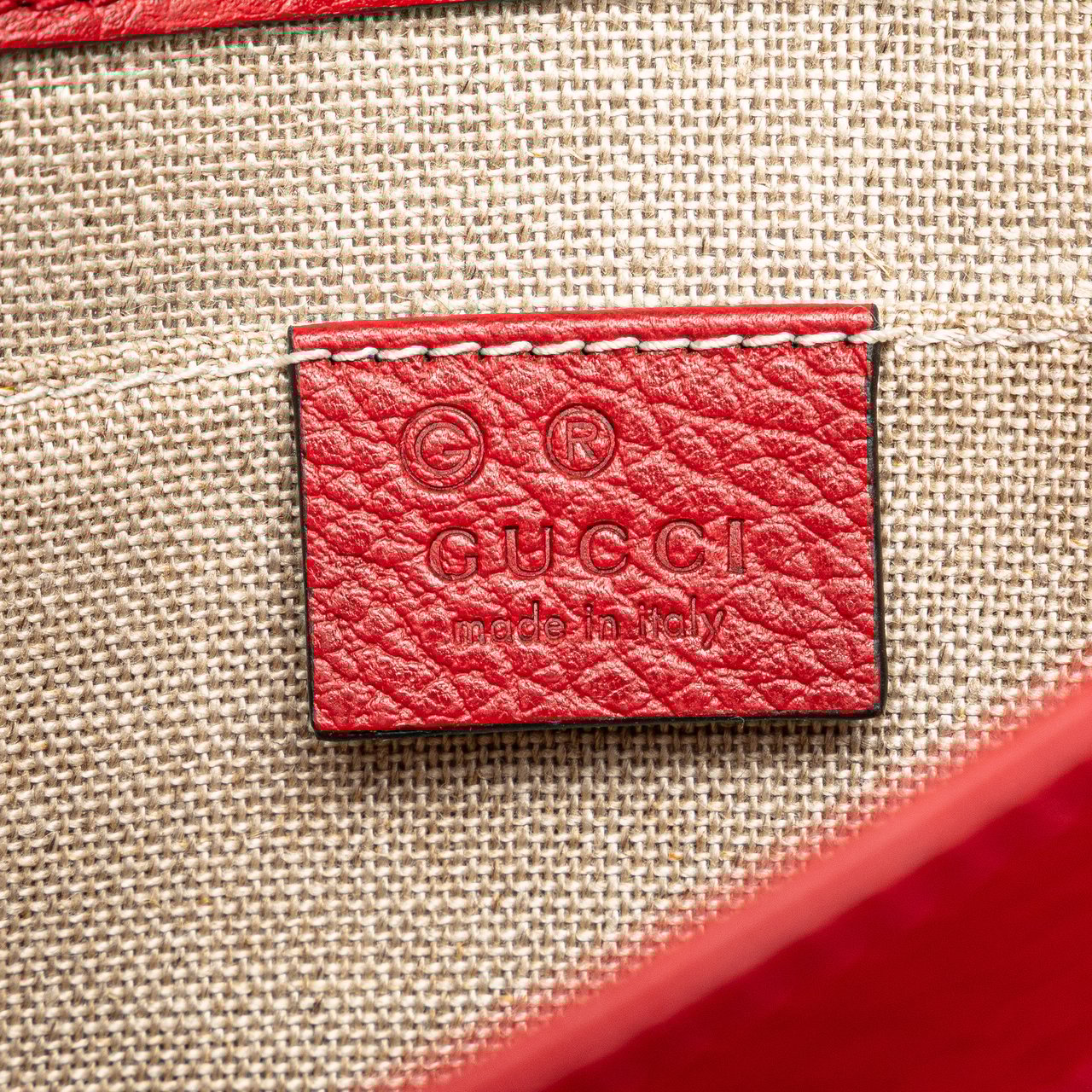 Gucci Small Dollar Calfskin Interlocking G Crossbody Rood
