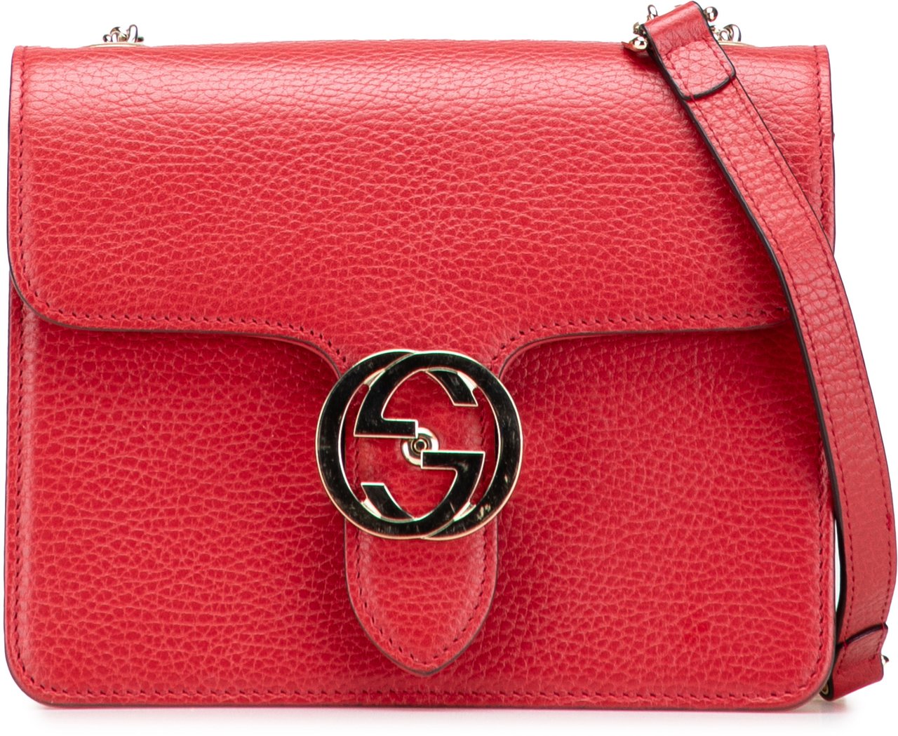 Gucci Small Dollar Calfskin Interlocking G Crossbody Rood