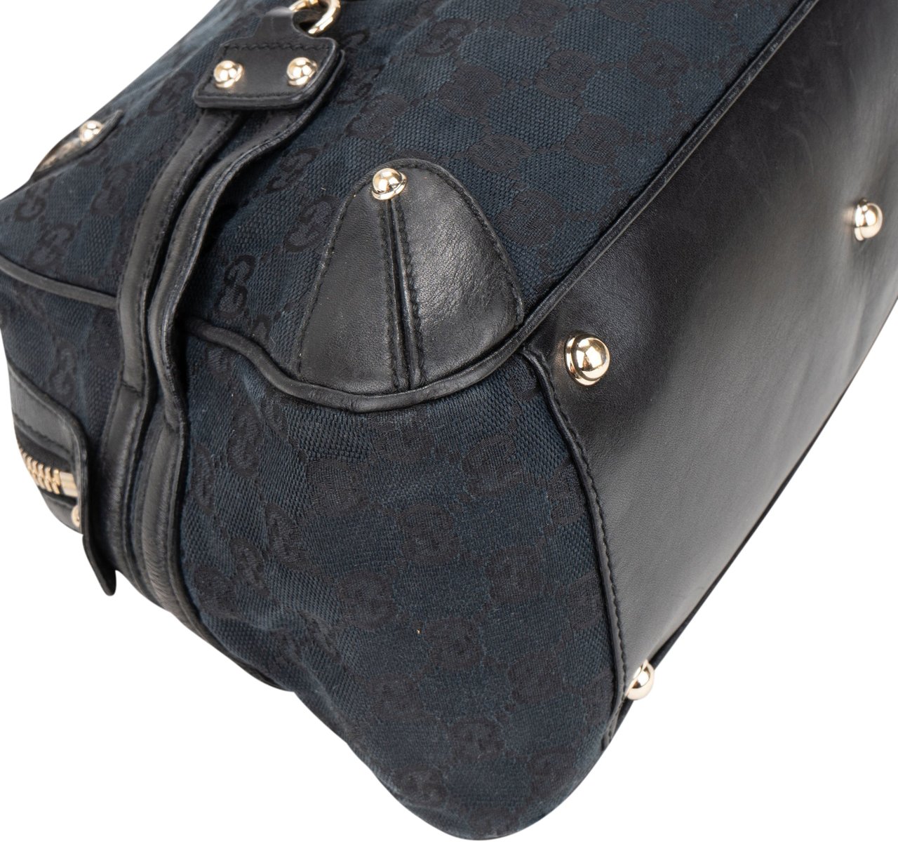 Gucci GG Monogram Horsebit Handbag Zwart