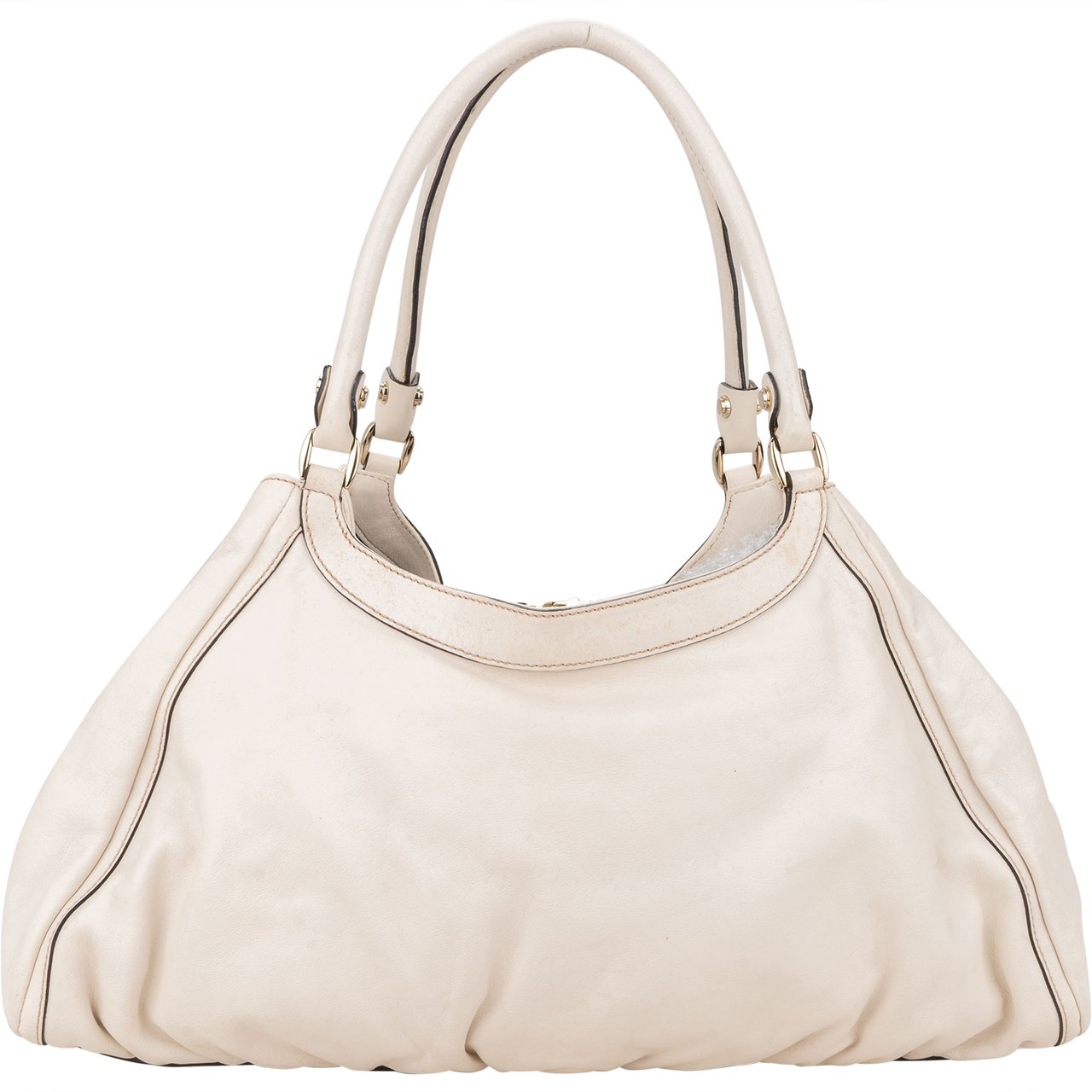 Gucci Gucci Classic White Leather Abbey Handbag Wit