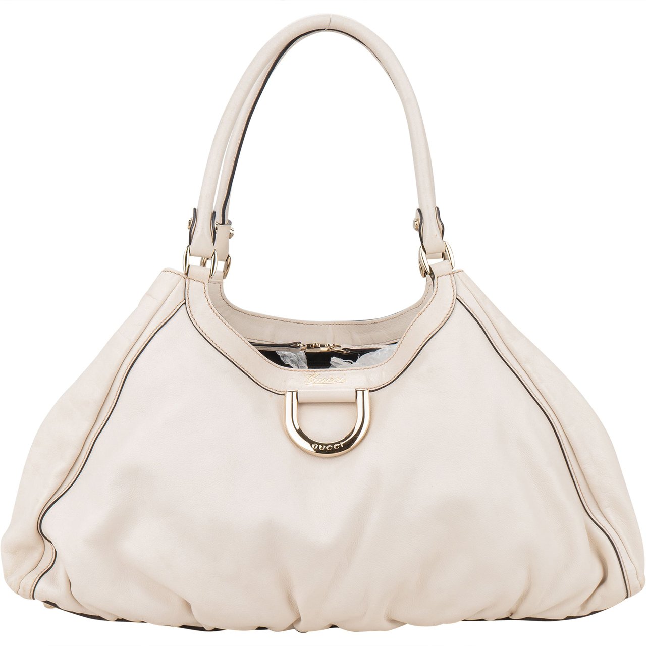 Gucci Gucci Classic White Leather Abbey Handbag Wit