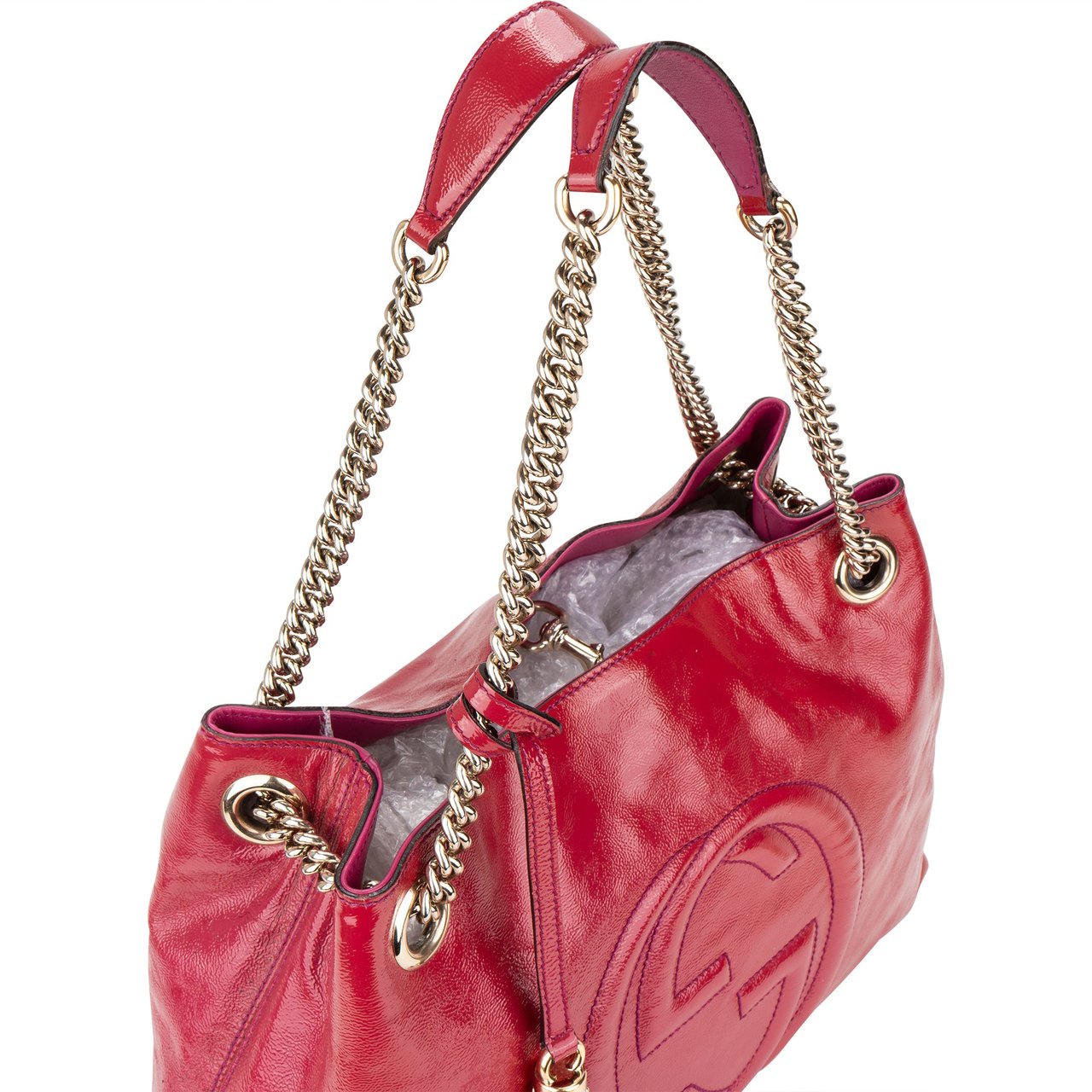 Gucci Gucci GG Patent Leather GG Soho Crossbody Bag Divers