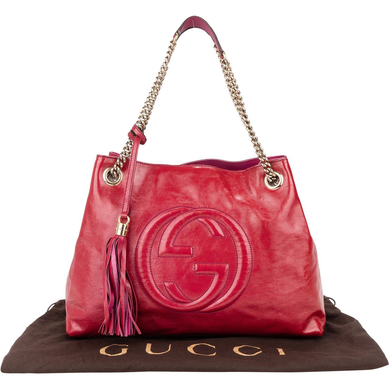 Gucci Gucci GG Patent Leather GG Soho Crossbody Bag Divers