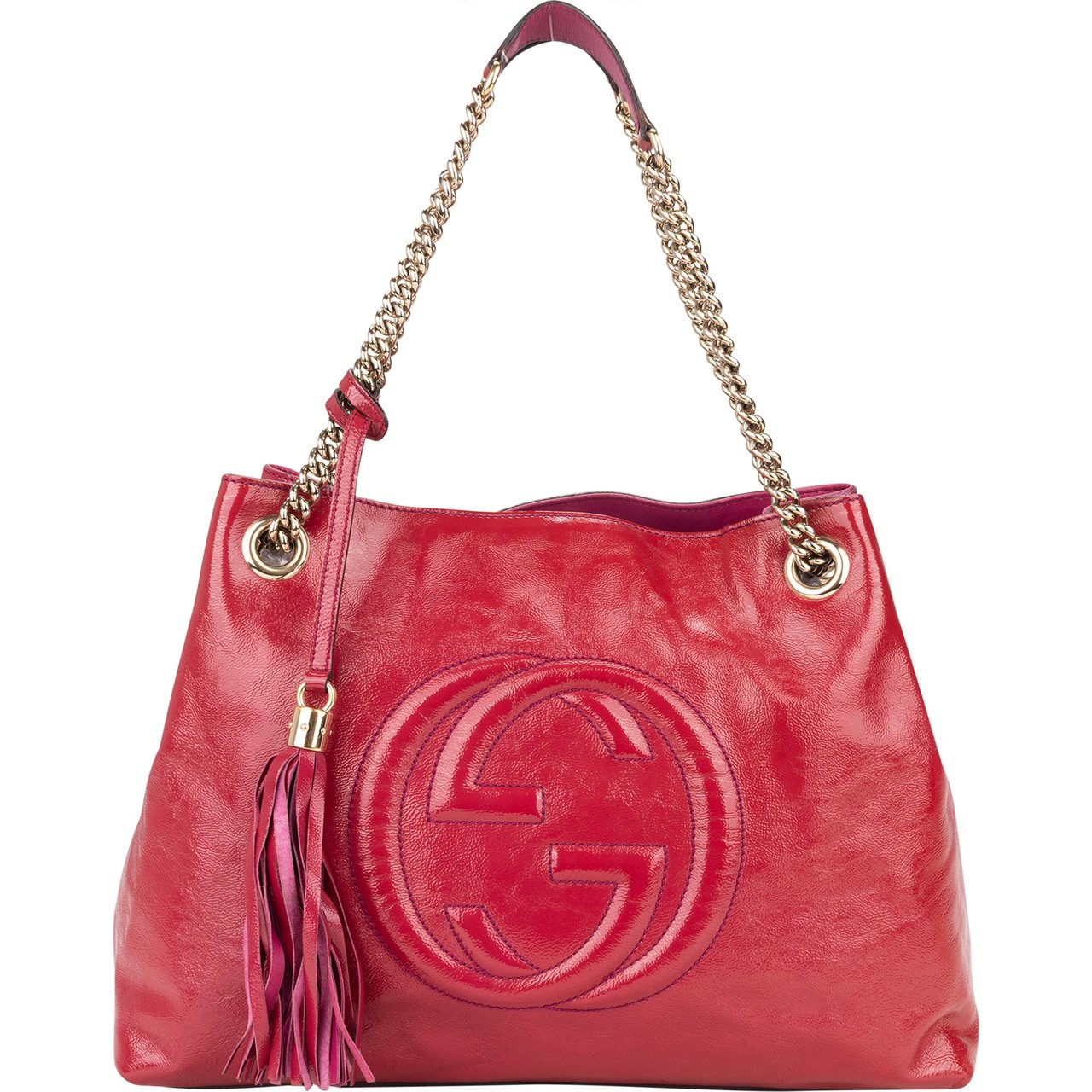 Gucci Gucci GG Patent Leather GG Soho Crossbody Bag Divers