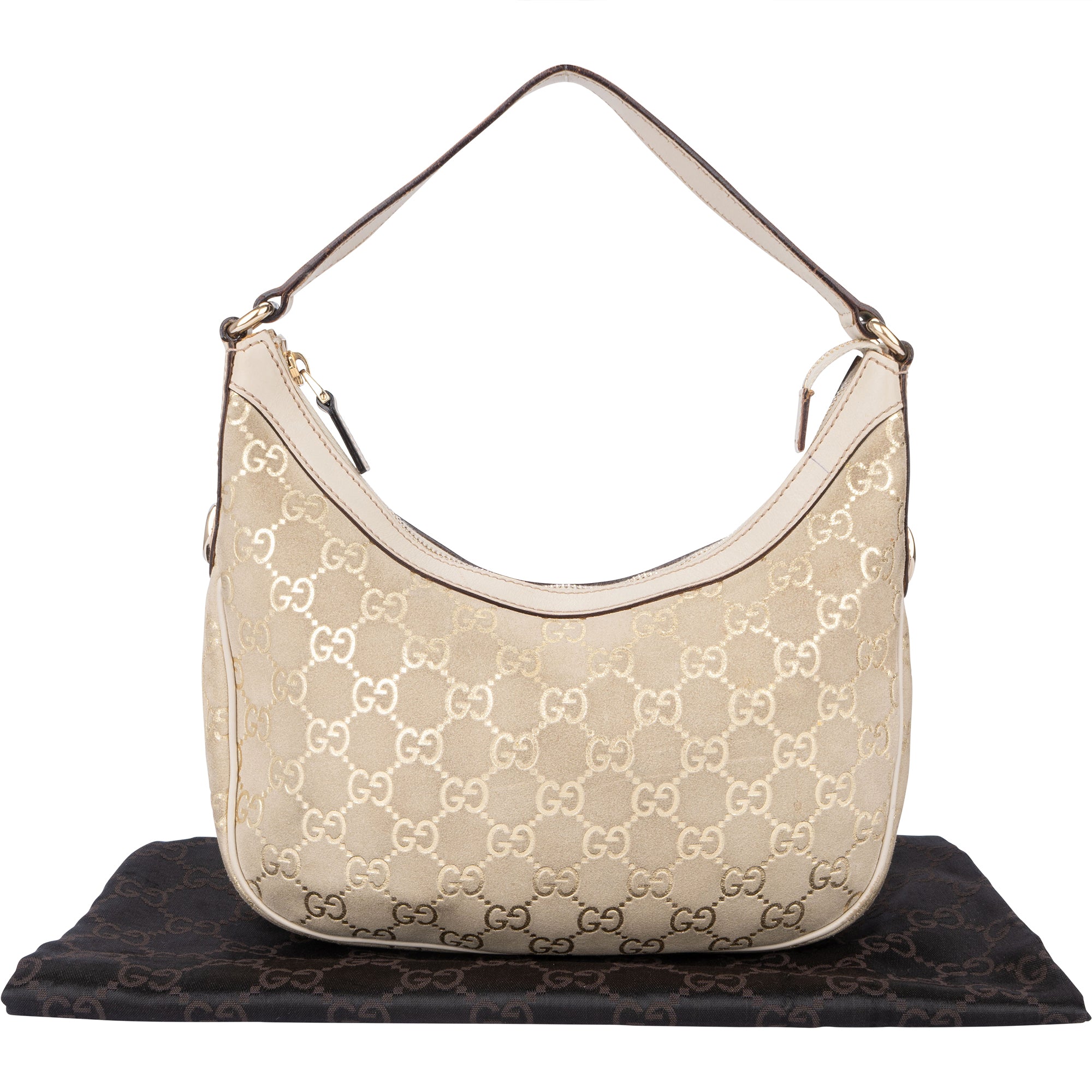 Gucci Gucci Suede Golden GG Monogram Handbag Divers
