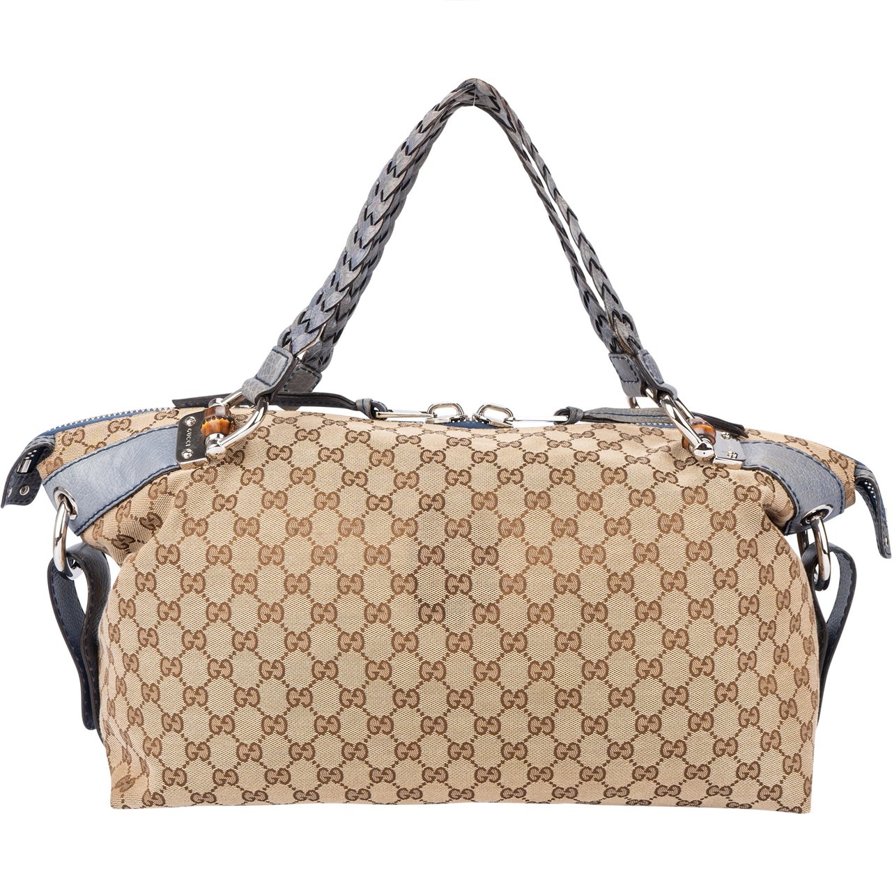 Gucci Gucci GG Monogram Heavy Bamboo Handbag Bruin