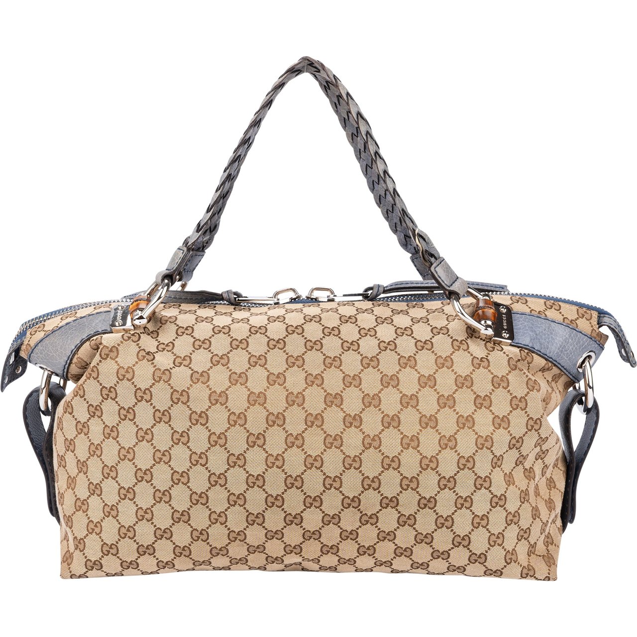 Gucci Gucci GG Monogram Heavy Bamboo Handbag Bruin