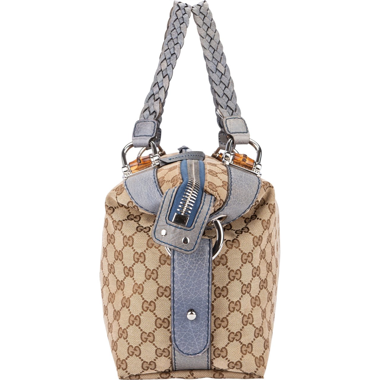 Gucci Gucci GG Monogram Heavy Bamboo Handbag Bruin