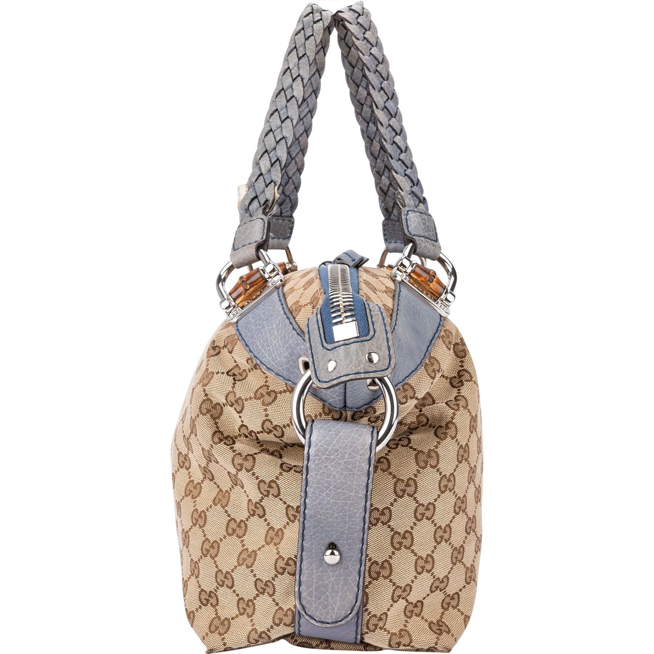 Gucci Gucci GG Monogram Heavy Bamboo Handbag Bruin