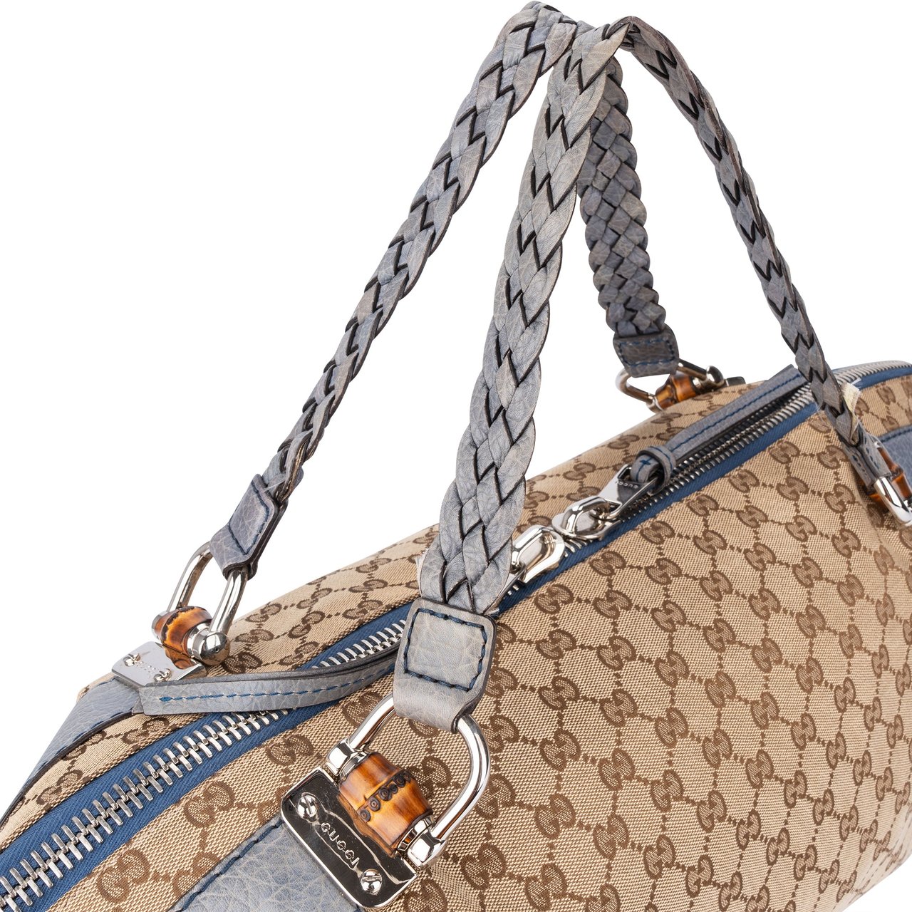 Gucci Gucci GG Monogram Heavy Bamboo Handbag Bruin