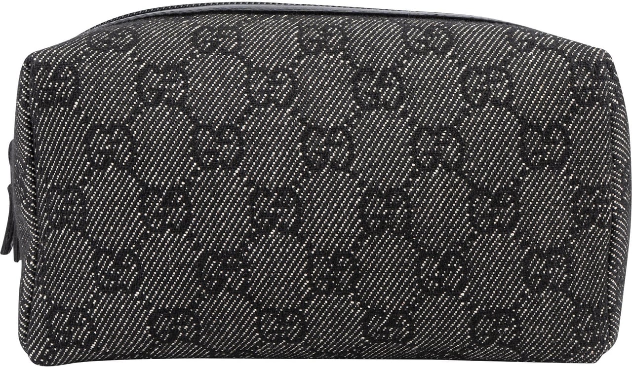 Gucci Monogram GG Denim Cosmetic Pouch Zwart