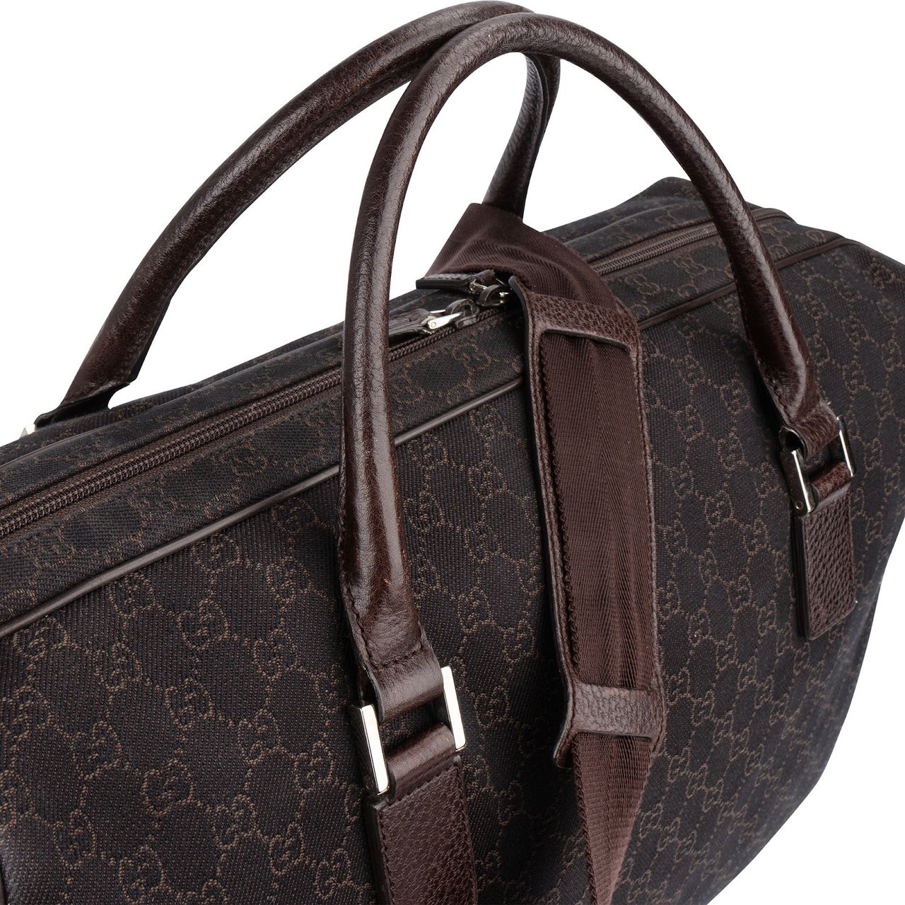 Gucci Monogram GG 50 Boston Travel Bag Bruin