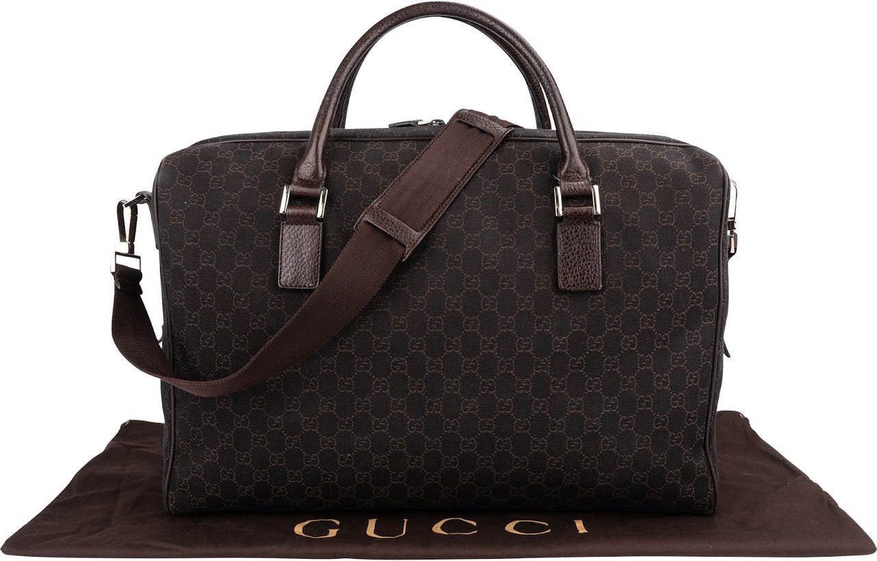 Gucci Monogram GG 50 Boston Travel Bag Bruin