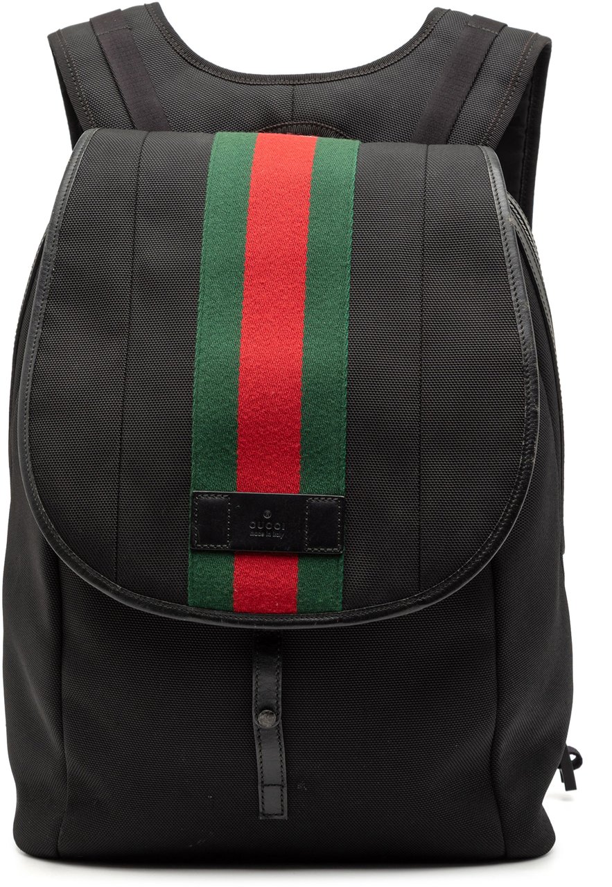 Gucci Canvas Techno Web Backpack Zwart