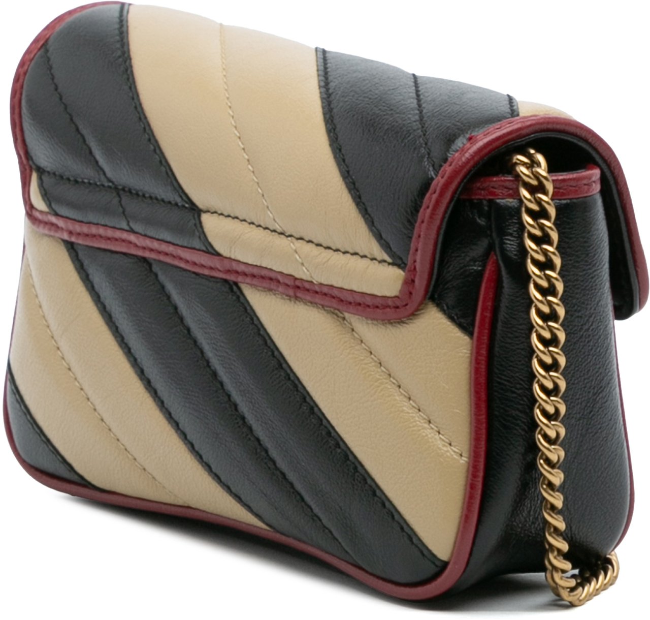 Gucci Super Mini GG Marmont Matelasse Leather Torchon Flap Crossbody Bruin