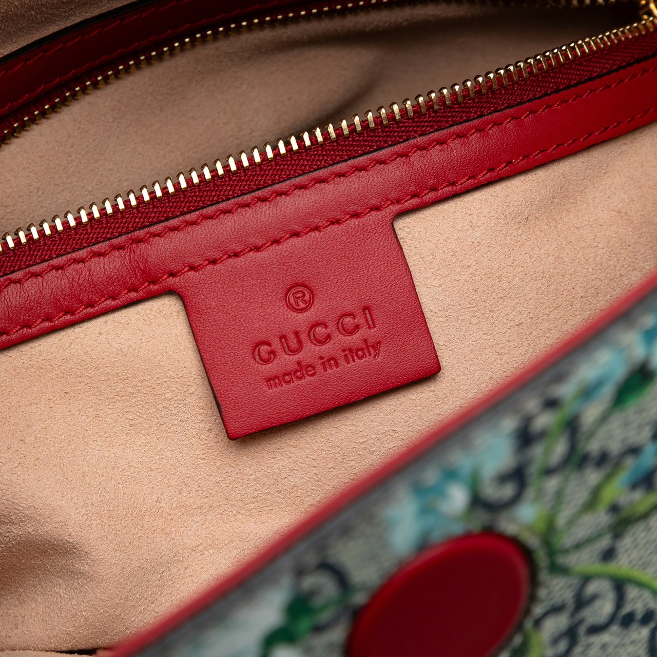 Gucci GG Supreme Blooms Linea A Fold Over Tote Bruin