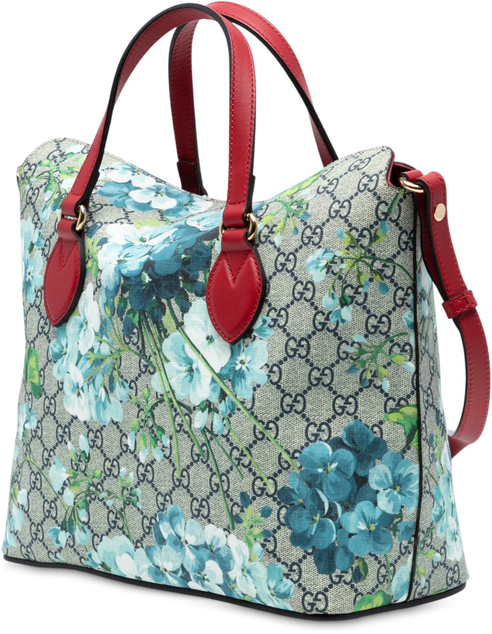 Gucci GG Supreme Blooms Linea A Fold Over Tote Bruin