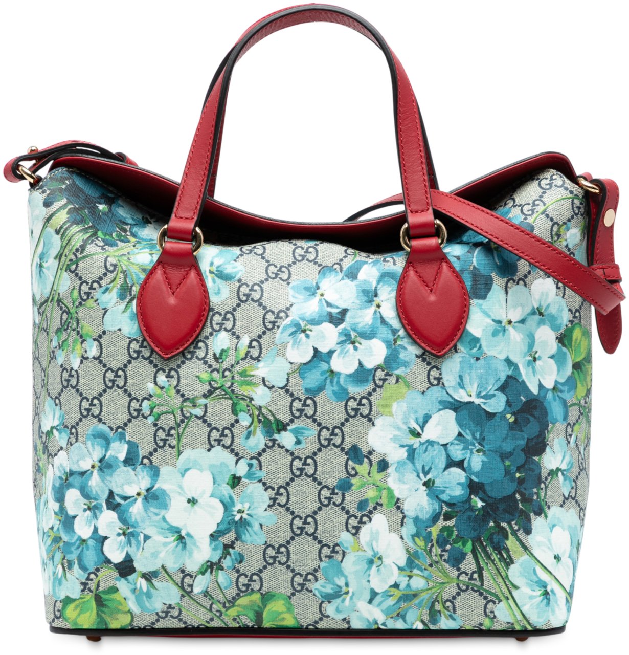 Gucci GG Supreme Blooms Linea A Fold Over Tote Bruin