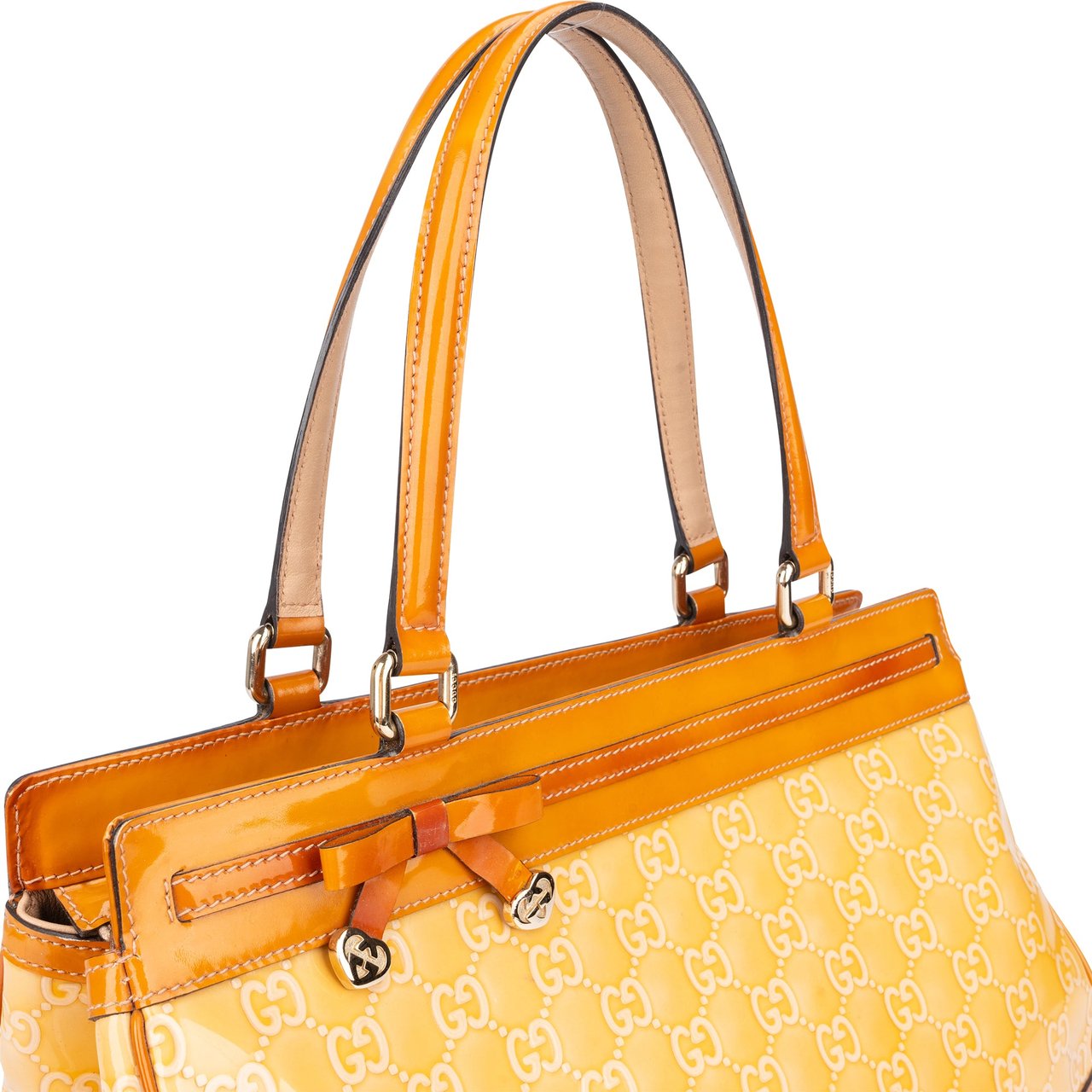 Gucci Gucci GG Patent Leather Monogram Handbag Divers