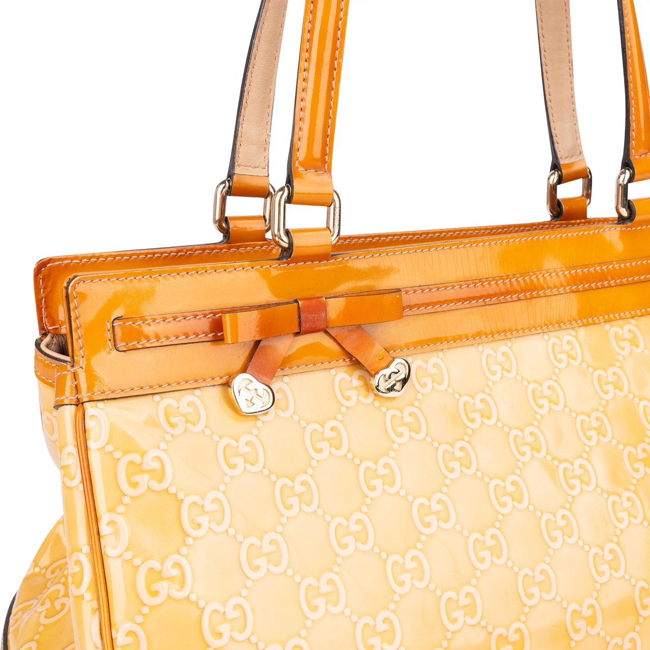 Gucci Gucci GG Patent Leather Monogram Handbag Divers