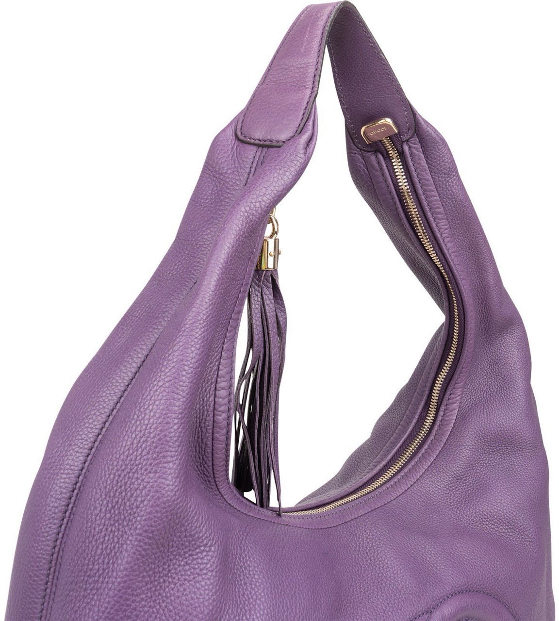Gucci Gucci Pebbled Leather GG Large Soho Hobo Shoulder Bag Paars
