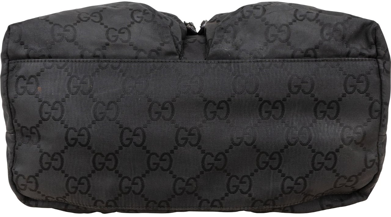 Gucci Gucci Monogram GG Nylon Twin Pocket Shoulder Bag Zwart