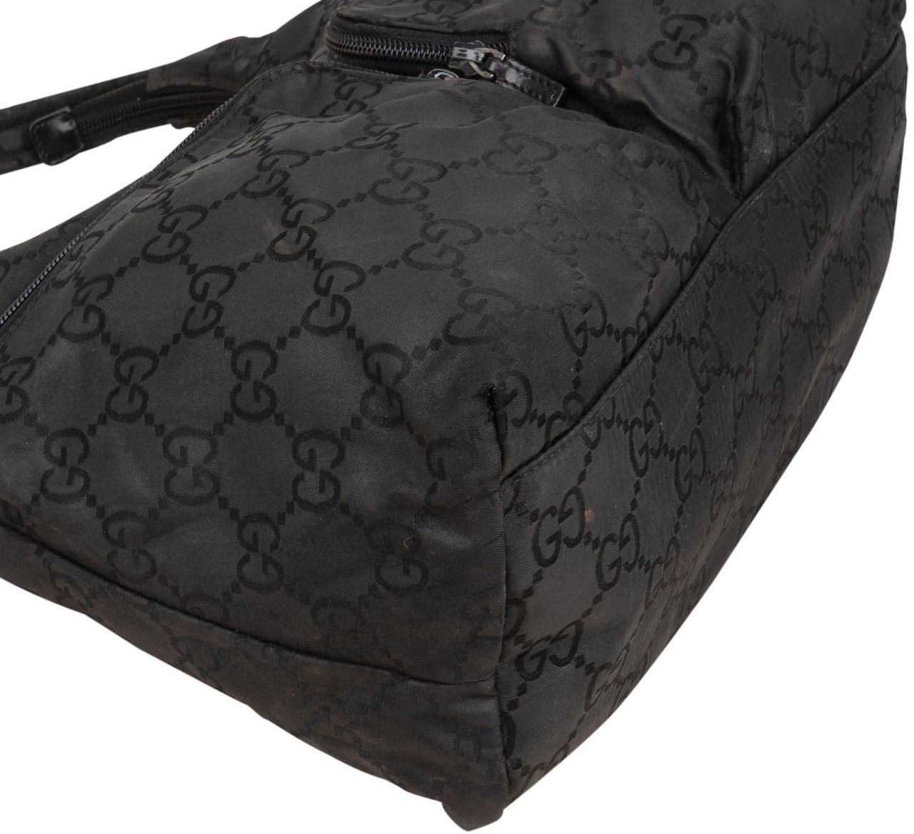 Gucci Gucci Monogram GG Nylon Twin Pocket Shoulder Bag Zwart