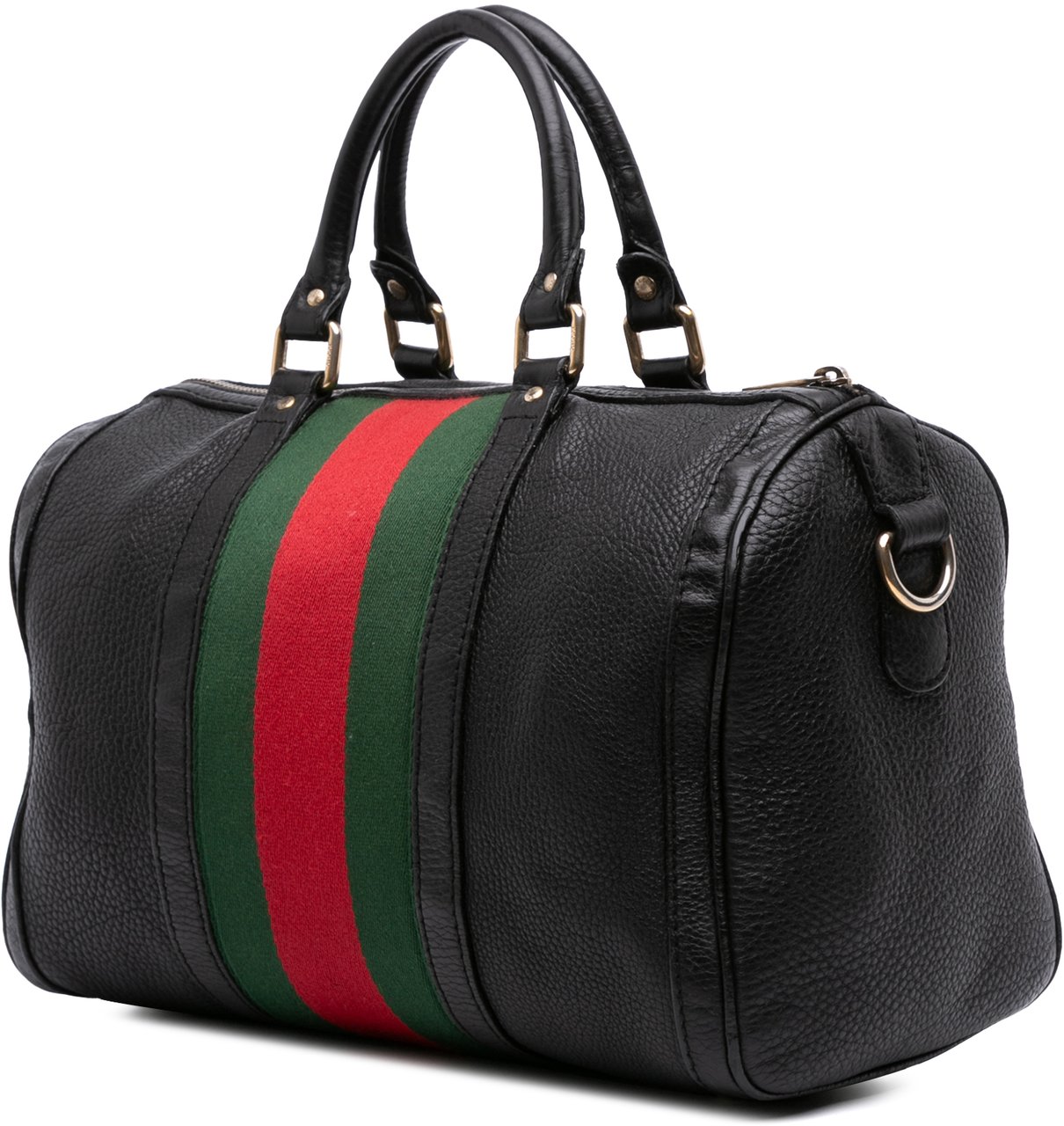 Gucci Calfskin Web Joy Boston Bag Zwart
