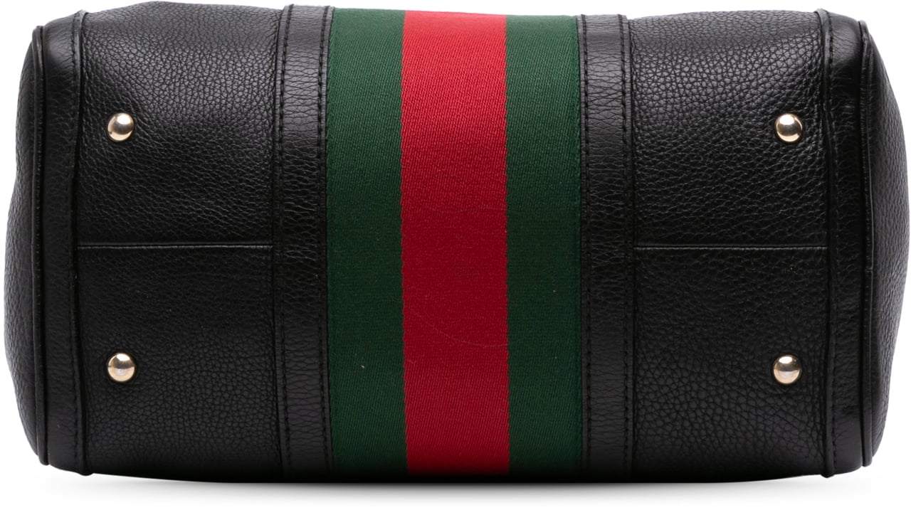 Gucci Calfskin Web Joy Boston Bag Zwart