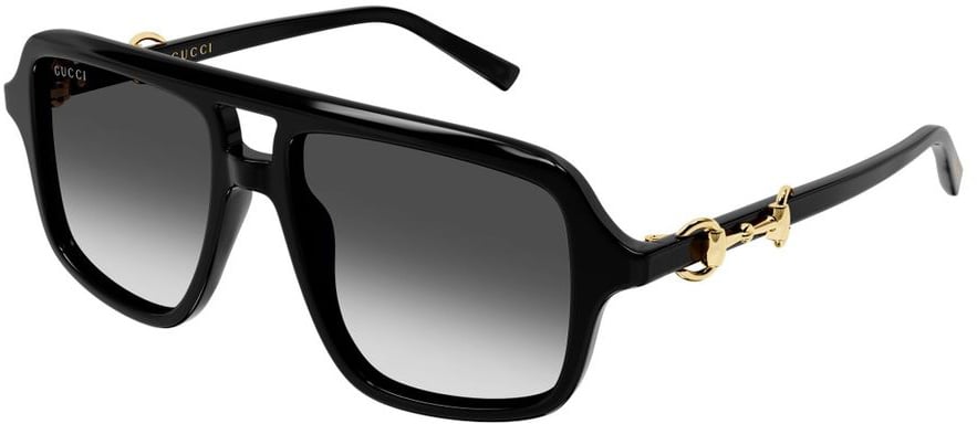 Gucci GG2052S 007 Black Grey Sunglasses Grijs