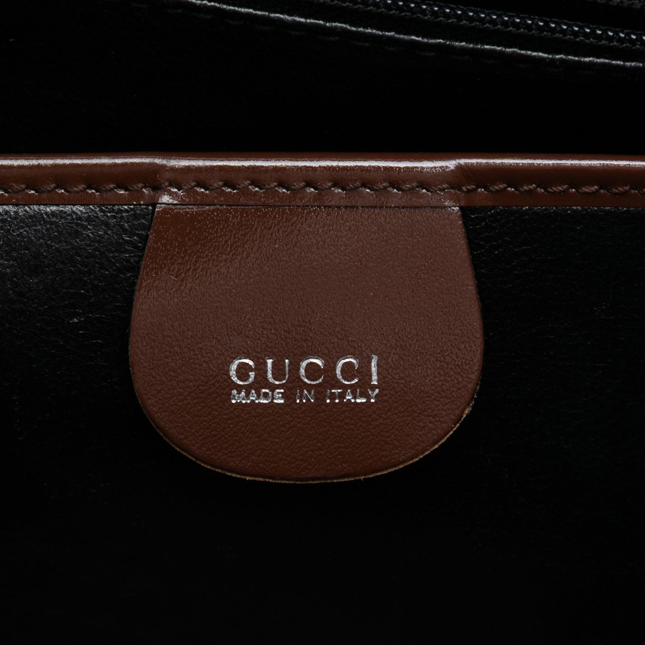 Gucci Patent Clasp Handbag Bruin