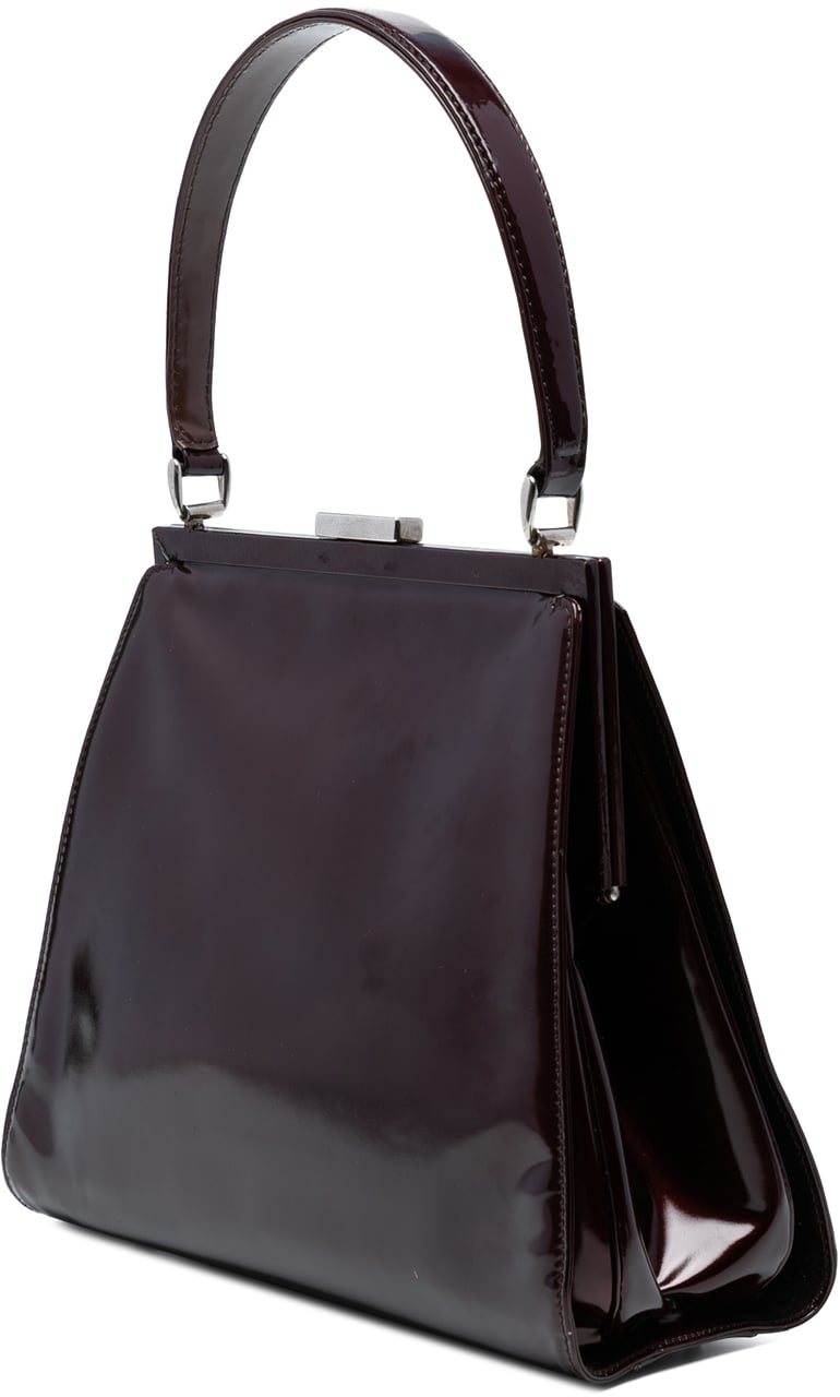 Gucci Patent Clasp Handbag Bruin