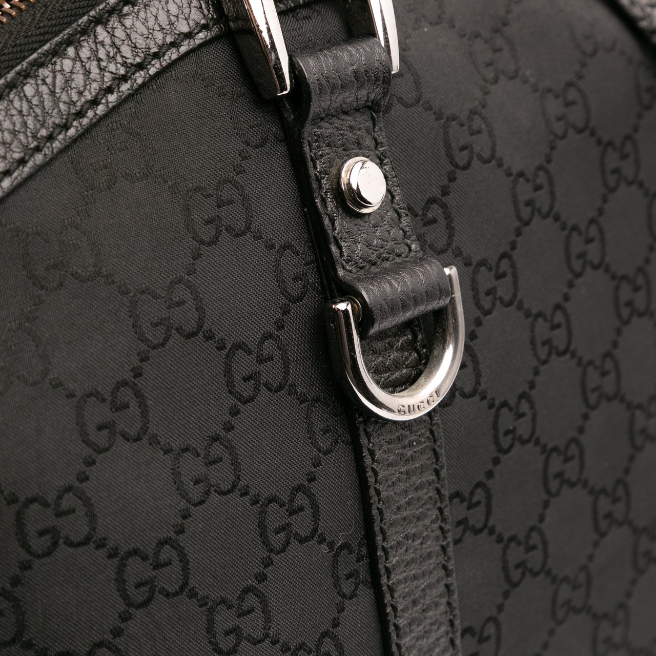 Gucci Large GG Canvas Charm Dome Satchel Zwart