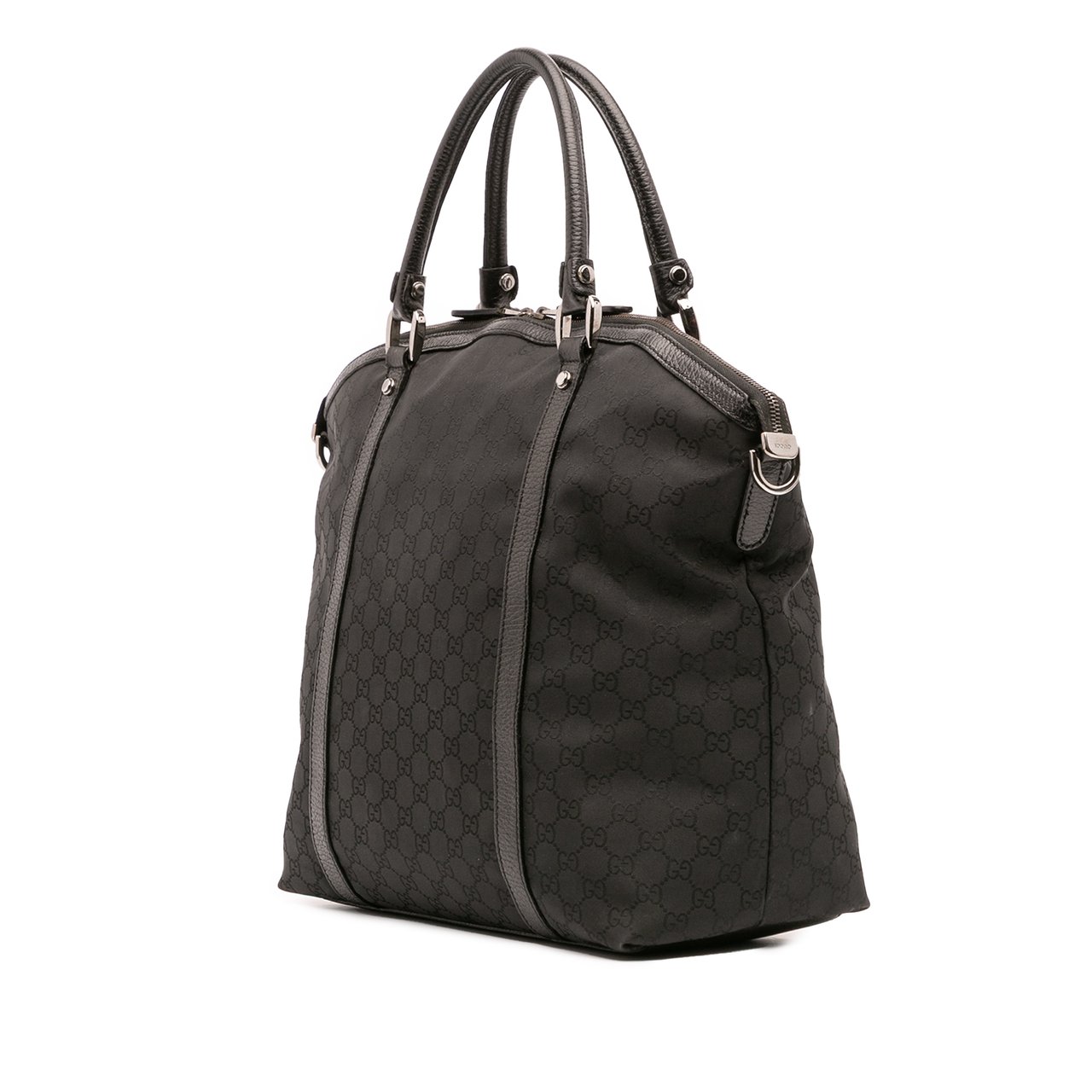 Gucci Large GG Canvas Charm Dome Satchel Zwart