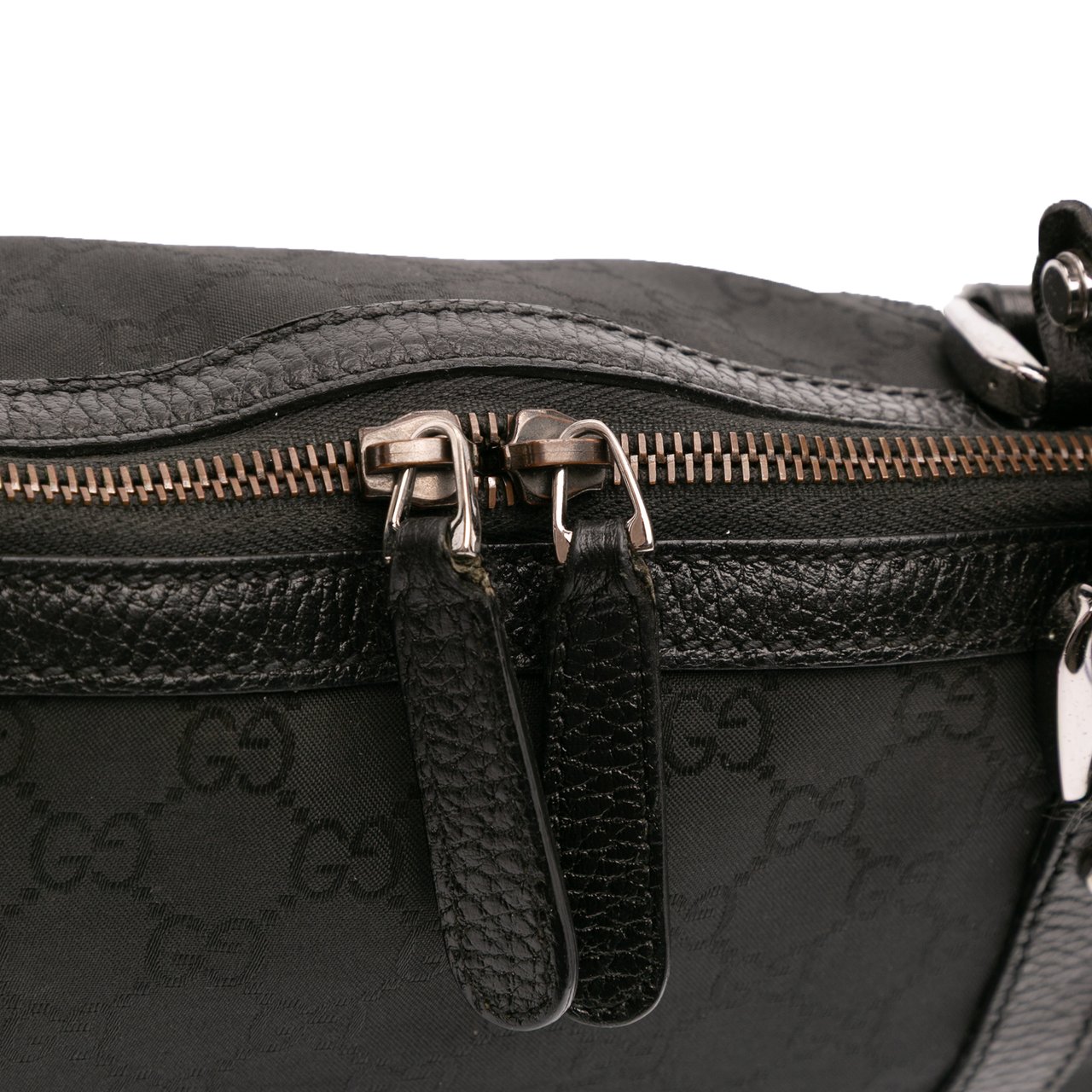 Gucci Large GG Canvas Charm Dome Satchel Zwart