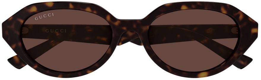 Gucci Geometric Tortoiseshell Sunglasses with Gold Emblem GG2178S