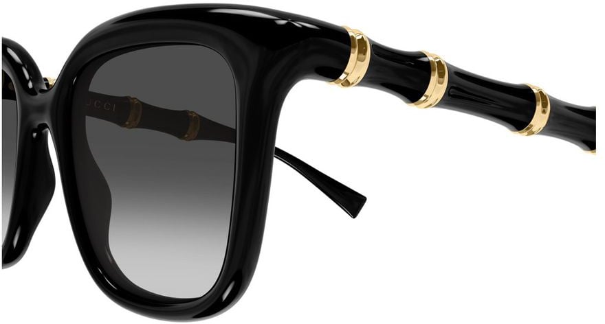 Gucci Bold Butterfly-Frame Sunglasses with Bamboo Motif GG2058S Linea Sign Grijs