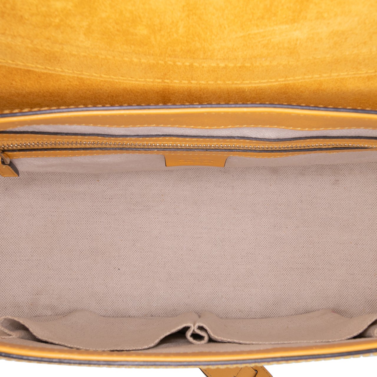 Gucci Microguccissima Patent Stirrup Crossbody Geel